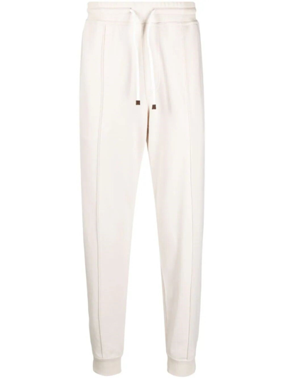 Brunello Cucinelli Slim-cut Track Pants In Beige