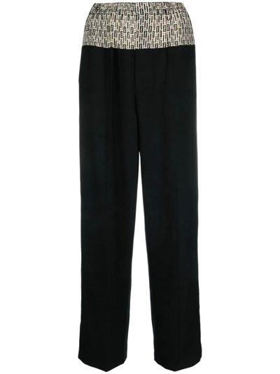 Fendi Elasticated Waistband Tailored Trousers In Black  