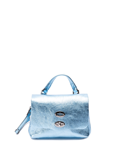 Zanellato Postina Baby Leather Tote Bag In Blue