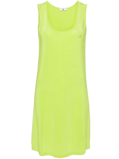 Twinset `oval T Logo` Mini Dress In Green