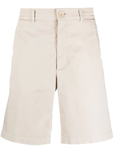 Brunello Cucinelli Mid-rise Cotton Chino Shorts In Beige
