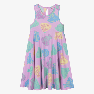 Stella Mccartney Kids Teen Girls Pink Shell Print Cotton Dress