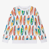 STELLA MCCARTNEY TEEN BOYS WHITE COTTON SURFBOARD SWEATSHIRT