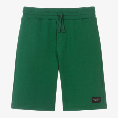 Dolce & Gabbana Teen Boys Green Cotton Jersey Shorts