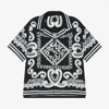 DOLCE & GABBANA BOYS NAVY BLUE MARINA PRINT VISCOSE SHIRT