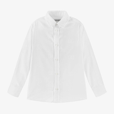 Dolce & Gabbana Babies' Boys White Dg Cotton Shirt