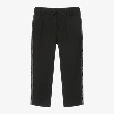 Dolce & Gabbana Babies' Boys Black Wool Twill Trousers