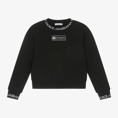 Dolce & Gabbana Babies' Boys Black Cotton Jersey Sweatshirt