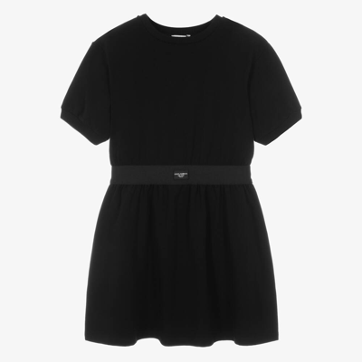 Dolce & Gabbana Teen Girls Black Cotton Jersey Dress