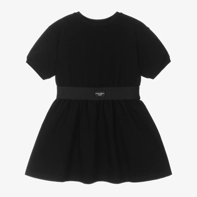 Dolce & Gabbana Babies' Girls Black Cotton Jersey Dress