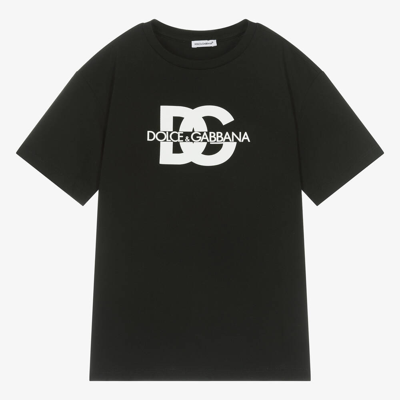 Dolce & Gabbana Teen Boys Black Cotton T-shirt