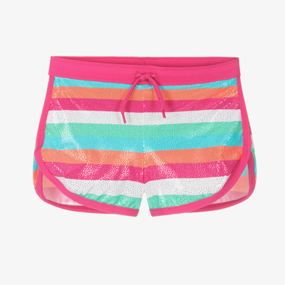 Hatley Babies' Girls Pink Rainbow Stripe Swim Shorts