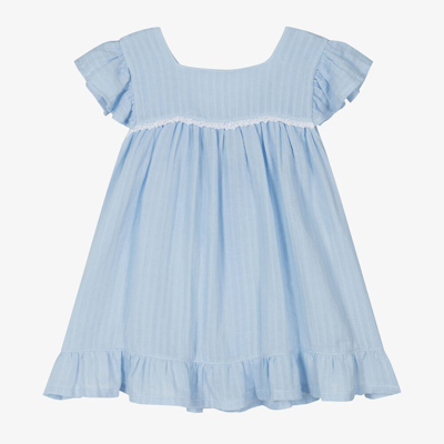 Babidu Babies' Girls Blue Cotton Dress