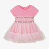 GUESS BABY GIRLS PINK COTTON & TULLE DRESS