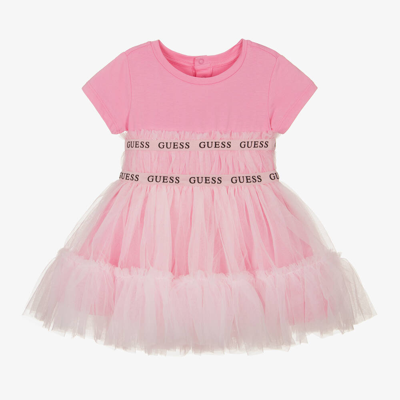 Guess Baby Girls Pink Cotton & Tulle Dress