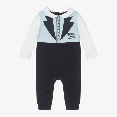 Guess Baby Boys Blue Cotton Romper