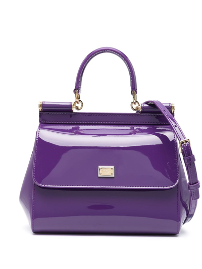 Dolce & Gabbana Small Sicily Vitello Lux In Purple