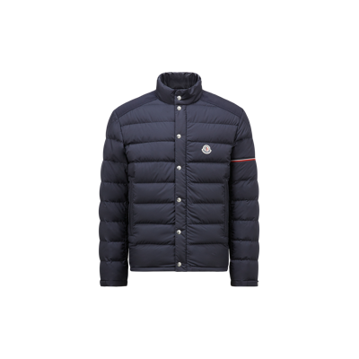 Moncler Collection Colomb Short Down Jacket Blue In Bleu
