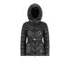 Moncler Argenno Hooded Mid-length Down Jacket Black In Noir
