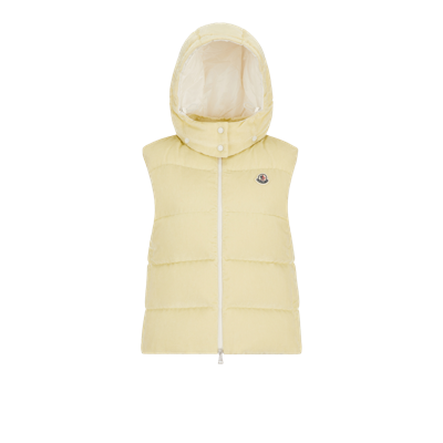 Moncler Collection Agelao Down Vest Yellow In Jaune