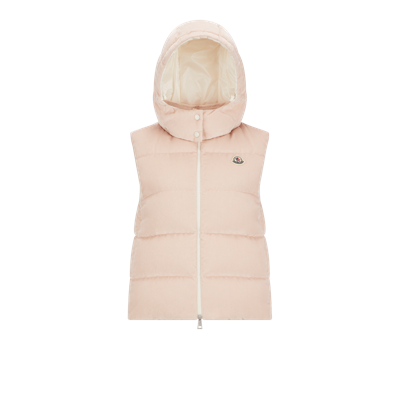 Moncler Collection Agelao Down Vest Pink In Rose
