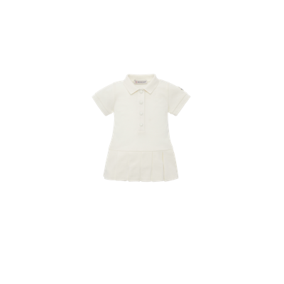Moncler Kids' Polo Shirt Dress White In Blanc