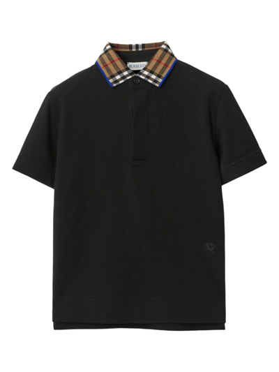 Burberry Kids' Polo Piquet In Black