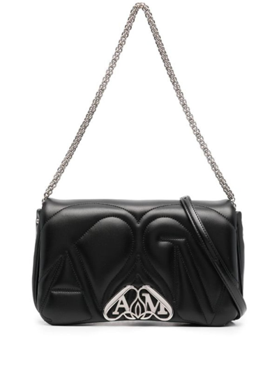 Alexander Mcqueen Black The Seal Small Leather Shoulder Bag