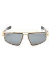 BALMAIN EYEWEAR BLACK TITAN PILOT-FRAME SUNGLASSES