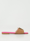 Pinko Love Birds-buckle Sandals In Beige