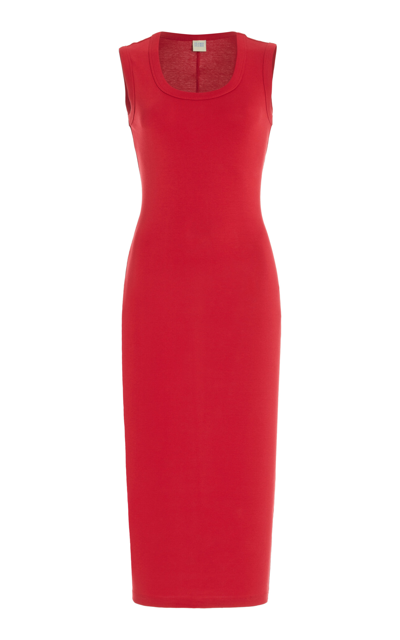 Flore Flore Exclusive Joline Organic Cotton Midi Dress In Red