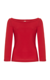 Flore Flore Exclusive Steffi Boat Neck Organic Cotton Top In Red