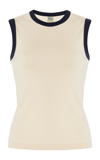 Flore Flore Navy & Off-white Esmé Tank Top In Navy/off White