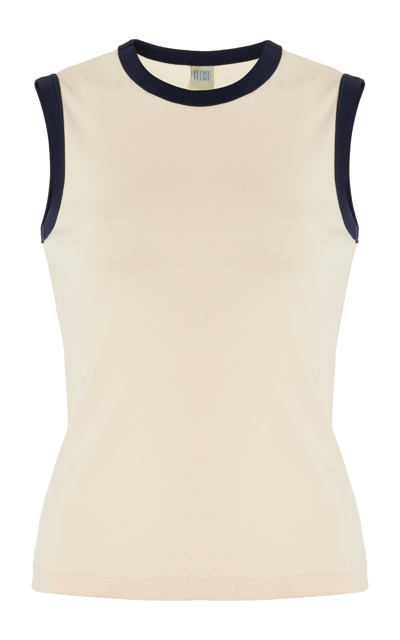 Flore Flore Navy & Off-white Esmé Tank Top In Navy/off White