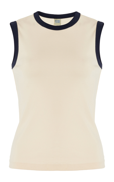 Flore Flore Navy & Off-white Esmé Tank Top In Navy/off-white