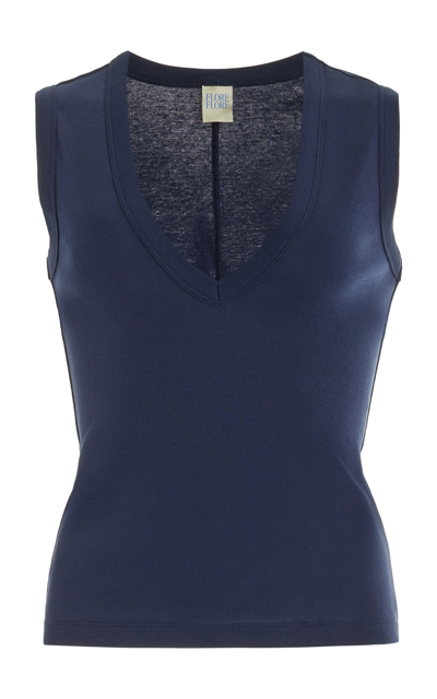 Flore Flore Dewi Organic Cotton Tank Top In Navy