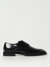 Alexander Mcqueen Logo-plaque Leather Derby Shoes In Black