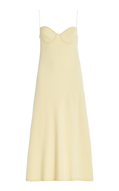 Lisa Yang Ally Knit Cashmere Midi Dress In Ls Lemon Sorbet