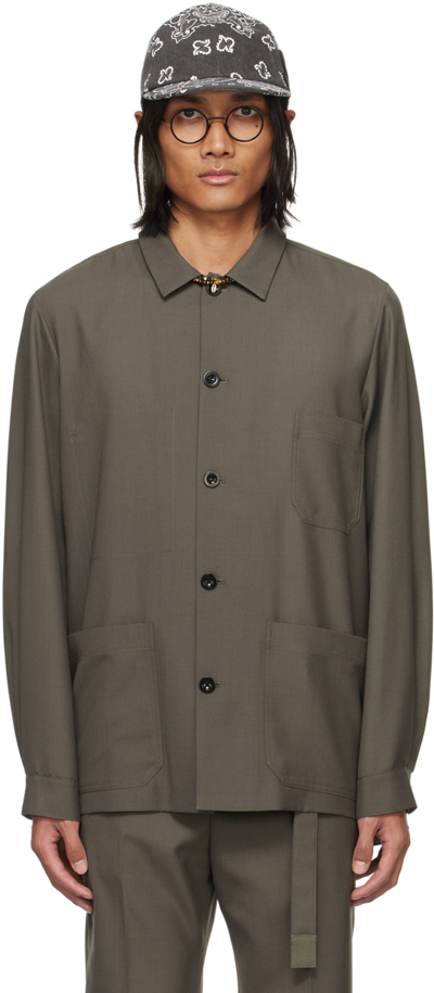 Sacai Taupe Suiting Jacket In 550 Taupe