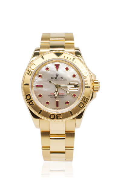 Private Label London Rolex Yachtmaster 18k Yellow Gold Mother-of-pearl Watch