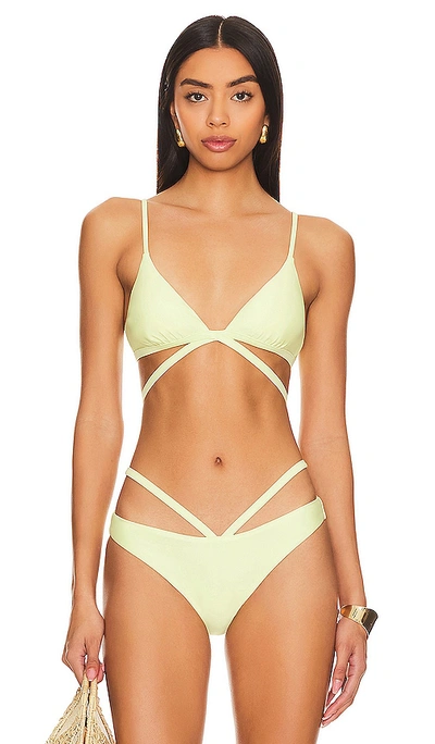 Simkhai Harlen Triangle Bikini Top In Green