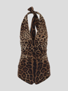Dolce & Gabbana Women Leopard Printed Sensitive Fabric One-piece Swimsuit In Leonew