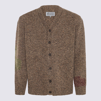 Maison Margiela Brown Jacquard Cardigan In 810f Medium Brown