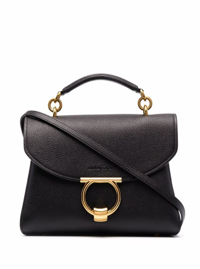 Ferragamo Margot Crossbody Bag In Black Leather