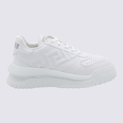 Versace White Leather Odissea Trainers