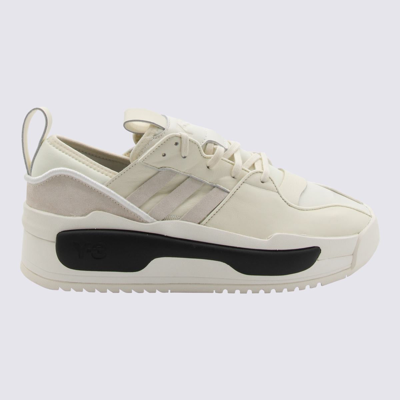 Y-3 Ivory Leather Rivalry Sneakers In Cream White/off White/black