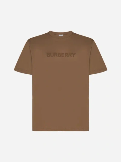 Burberry Logo Cotton T-shirt In Beige