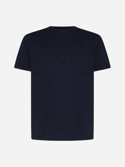 Valentino Logo-appliqué Cotton T-shirt In Navy