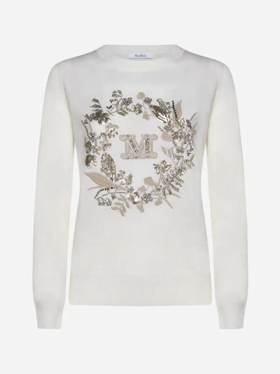 Max Mara Bari Wool Cashmere Jumper In White