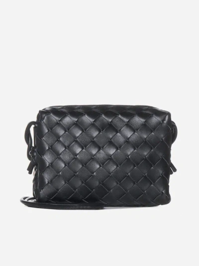 Bottega Veneta Loop Mini Intrecciato-leather Cross-body Bag In Black,gold